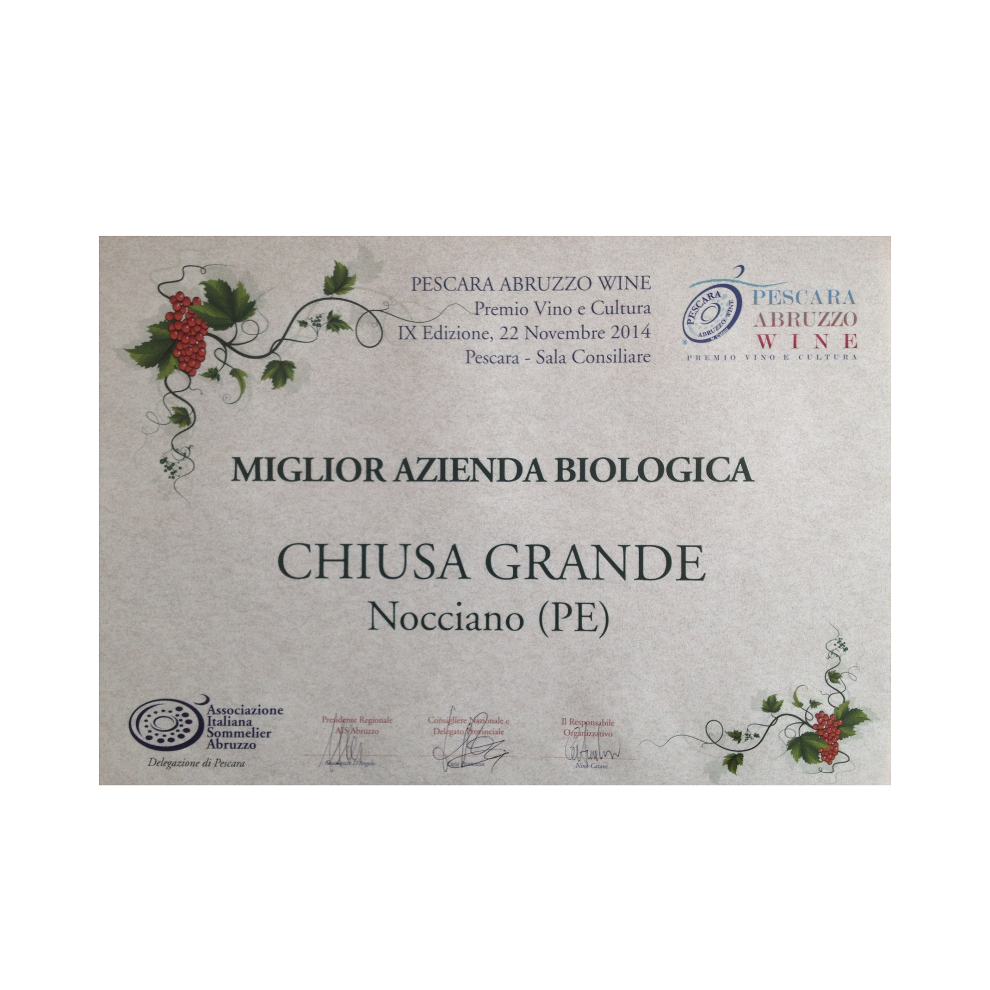Best Organic Winery In Pescara Province!